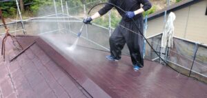 明石市　塗装　外壁」屋根　カラ－ベスト　グラッサ　高圧洗浄