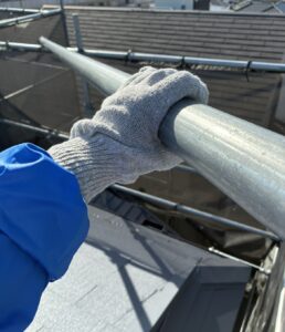 足場　屋根　塗装