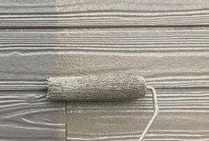 グレー 外壁 上塗2回目