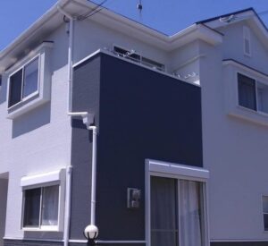 チャコール 外壁 コントラスト