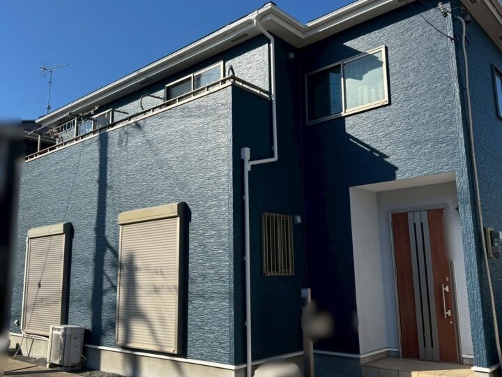 明石市魚住町Ｔ様邸  外壁塗装で印象一新！マウンテンブルー×クールグレイの施工事例　超低汚染リファイン1000Si-JY使用　外壁/屋根塗装・付帯部塗装　